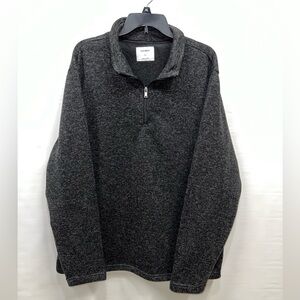 Old Navy Sweater Mens XXL Gray 100% Polyester Quarter Zip Pullover